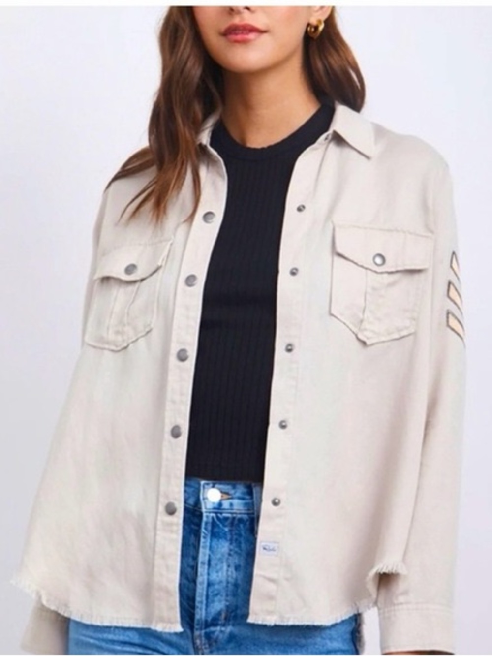 Rails Beige Utility Overshirt Jacket